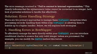 How to Handle RowMapper Issues in Spring Batch when Dealing with Alphanumeric Values