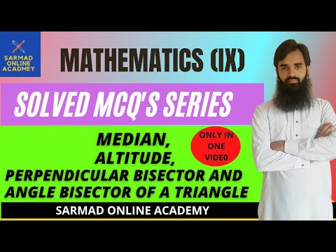 Solved mcq's about median, altitude,perpendicular bisector and and angle bisector of a triangle