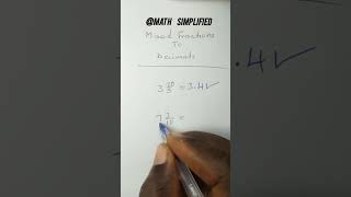 how to convert mixed Fraction to decimal #mathsimplified #maths #basicproblems