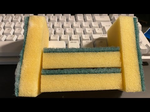 ASMR sponge ripping (dry,damp,soapy&jelly) + squeezing/scratching 🩵🧽