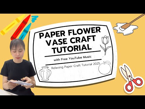 Flower Vase Collage with Free YouTube Music🌸Relaxing Paper Craft Tutorial 2025