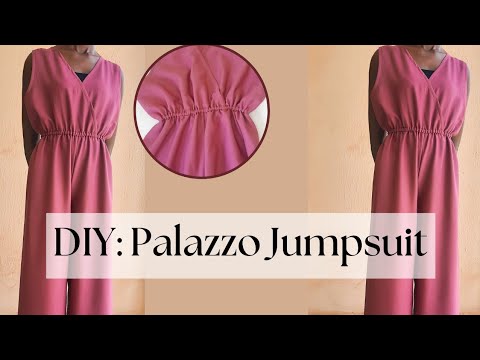 How to sew a Palazzo Jumpsuit with Elastic waistband | Step by Step Process