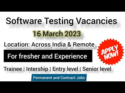Software Testing Jobs | For Freshers and Experience | Remote Jobs | #jobsuccesspoint4u