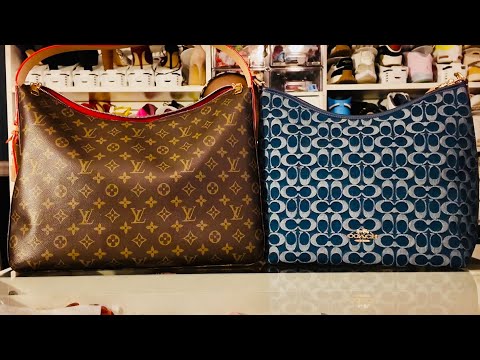 Is COACH Luxury?? 🔥COACH Outlet Denim Large Laurel VS. LOUIS VUITTON Slouchy MM bags🔥