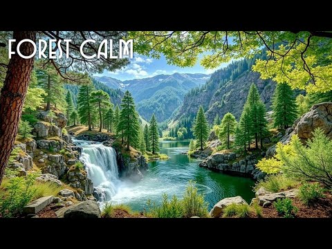 Relaxing Piano Music for Deep Forest Calm & Waterfall Sounds | Peaceful Study Focus