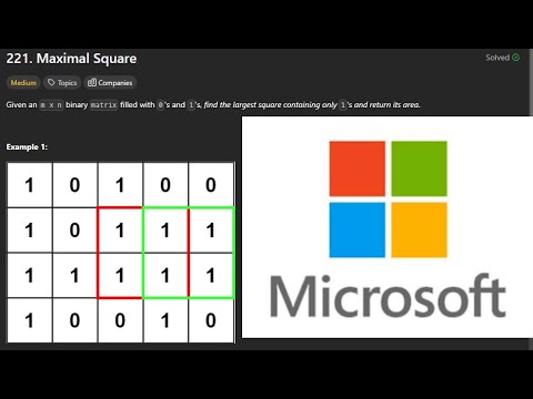 Maximal Square leetcode in JavaScript | Leetcode221 |Programming Pixels | FAANG tastic