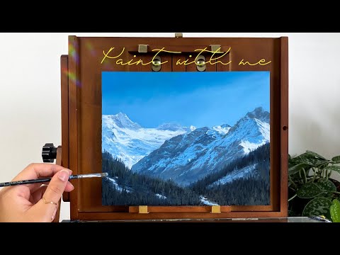 Paint With Me // Snowy Mountain Range Oil Painting