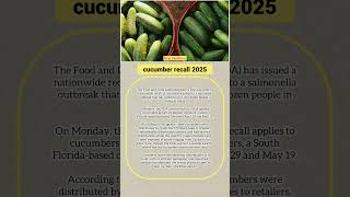 🚨BREAKING 2025 FDA Cucumber Recall ALERT! 🥒 | #shorts #healthnews  #usatoday