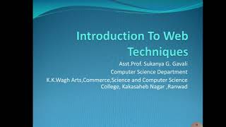 Introduction to web techniques