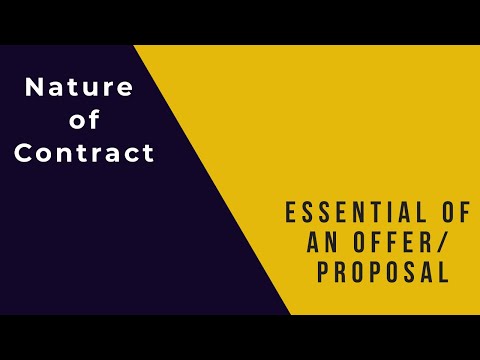 Essential of an Offer | Proposal | Nature Of Contract | CA Students