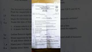 TS DIPLOMA/POLYTECHNIC SEM-3 SUPPLEMENTARY  SOLID MECHANICS C-18 PAPER #SHORTS#EXAMS