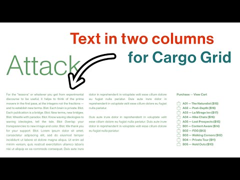 Text in two columns for Cargo Collective grid cell.