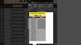 Excel Flash Fill Trick 🤯 5 Sec me Data Auto Fill #viral #shorts #excel