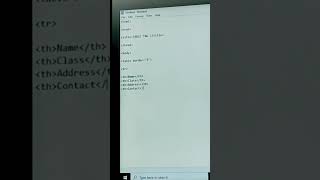 How to make basic table in html #shorts #tabletag