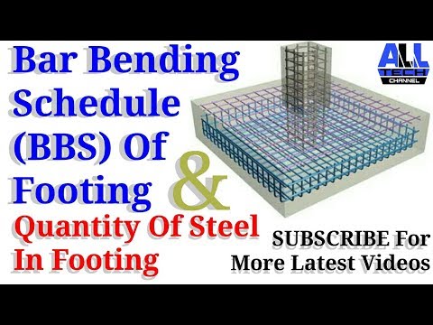 Bar Bending Schedule  (BBS) Of Footing And Quantity Of Steel.