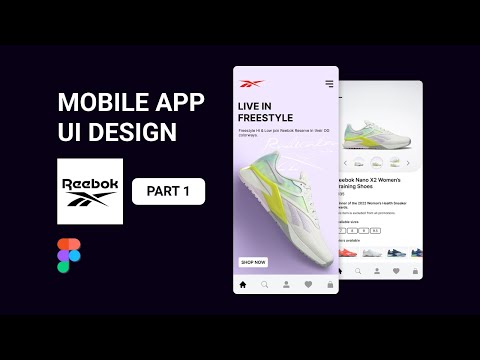 Mobile app design in Figma Part 1 | APP Design | UI/UX | UI Design for Reebok | Creative UI Graphic