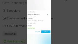 #pythoninternship #internshalainternship #viralshorts internship link in my WhatsApp channel