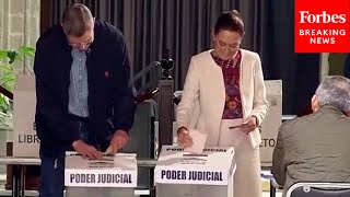 Mexican President Claudia Sheinbaum Casts Vote In Country's First Judicial Election