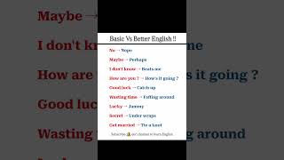 🧠 Basic Vs Better English || Daily Use English Practice ||