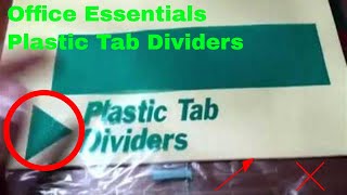 ✅  How To Use Office Essentials Plastic Tab Dividers Review