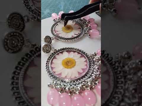 Handmade Resin Jhumka Earrings | Unique Resin Jewelry Design ✅