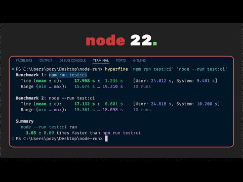 What does node –run do?