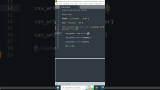 Writing CSV Files Using Python's Wizardry | #shortvideo #viral