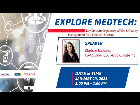 Explore MedTech Seminar | Regulatory Affairs and Quality Management for MedTech Startups | Aviso