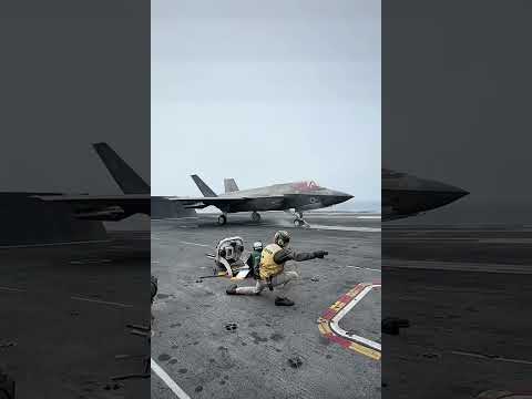 F-35C Lightning II Takeoff from US Aircraft Carrier Power and Precision! #automobile #military