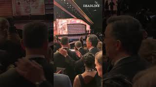 Jimmy Kimmel Hugs Stephen Colbert Between Commercial Breaks at the #Emmys