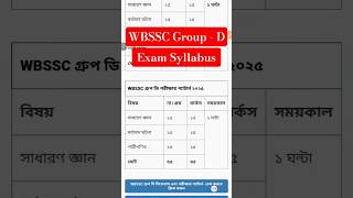 WBSSC Group D Exam Syllabus | WBSSC Group D Syllabus | WBSSC Group D Exam Syllabus 2025 #wbssc