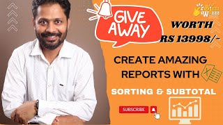 CA AMIT JAIN| Create AMAZING REPORTS by using SORTING & SUBTOTAL in Excel!