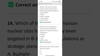 B2 Bomber Details mcqs on iran vs usa attacks | part 2 | #shorts #mcqs #css2026