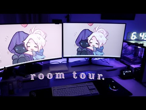 updated room tour & gaming setup for streaming ft. omnidesk 🌙