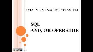 SQL Logical Operators