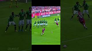 100% Secret Free Kick Goal Scoring Tricks 🔥⚡⚽ #footballskills #footballshorts #football #shorts