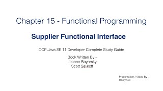 Functional Programming Part 1 - Supplier Interface - JavaCertification 11  Certification
