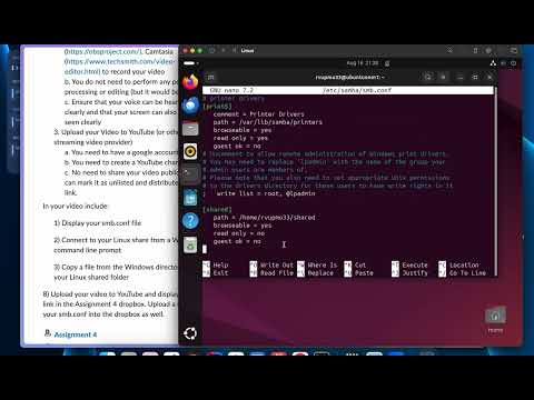Linux/Unix Assignment 4 Video
