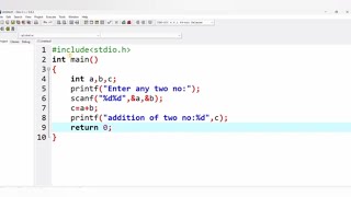 || Addition of two no || using c language easy way || How to add two no in c ||