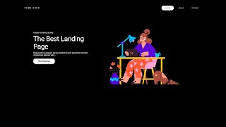 Simple Responsive HTML CSS Landing Page Dark Mode