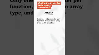 What Are the Rules for Declaring Rest Parameters in TypeScript? #shorts #ytshorts #codewithchitra