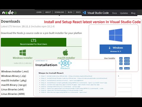 Install and Setup React JS Latest Version In Visual Studio Code | React Tutorials | Windows 10, 11