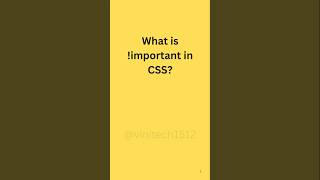 css interview question: what is !important in css? #shorts #short #viralvideo #viralshorts #css