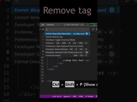 Add and Remove HTML Tags Automatically in VS Code