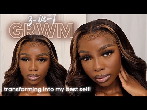 3N1 GRWM + Everyday Soft Glam Darkskin WOC Makeup Routine | Transforming Into My Best Self!