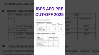 IBPS AFO PRE cutoff released #ibps2025