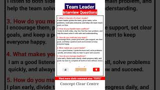 Top 5 Team Leader Job Interview Questions and Answers to Ace your Dream Job