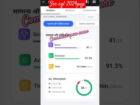 Ssc CGL 2024 pre mock previous paper score #whocanapplyssccgl2023l #motivation #ssc #ssccgl
