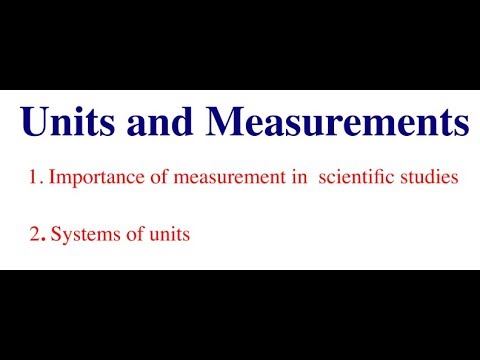 Units and Measurement-1||(lec-3)||mportance of measurement,Systems of units||11th|IIT|NEET|English