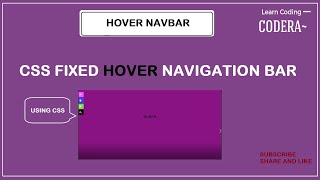 how to make a hover  side navbar in css/